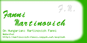fanni martinovich business card
